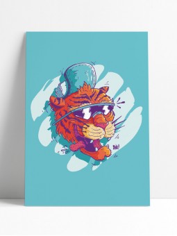 poster tigre - papier de créa - dessiné et imprimé en France