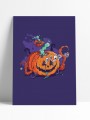 affiche citrouille - poster halloween - papier de créa - dessiné et imprimé en France