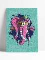 Affiche éléphant punk illustration originale rétro badass 30x40 cm Archives Yio