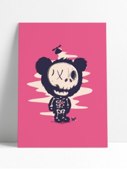 affiche ourson squelette - poster ourson xray - papier de créa - dessiné et imprimé en France