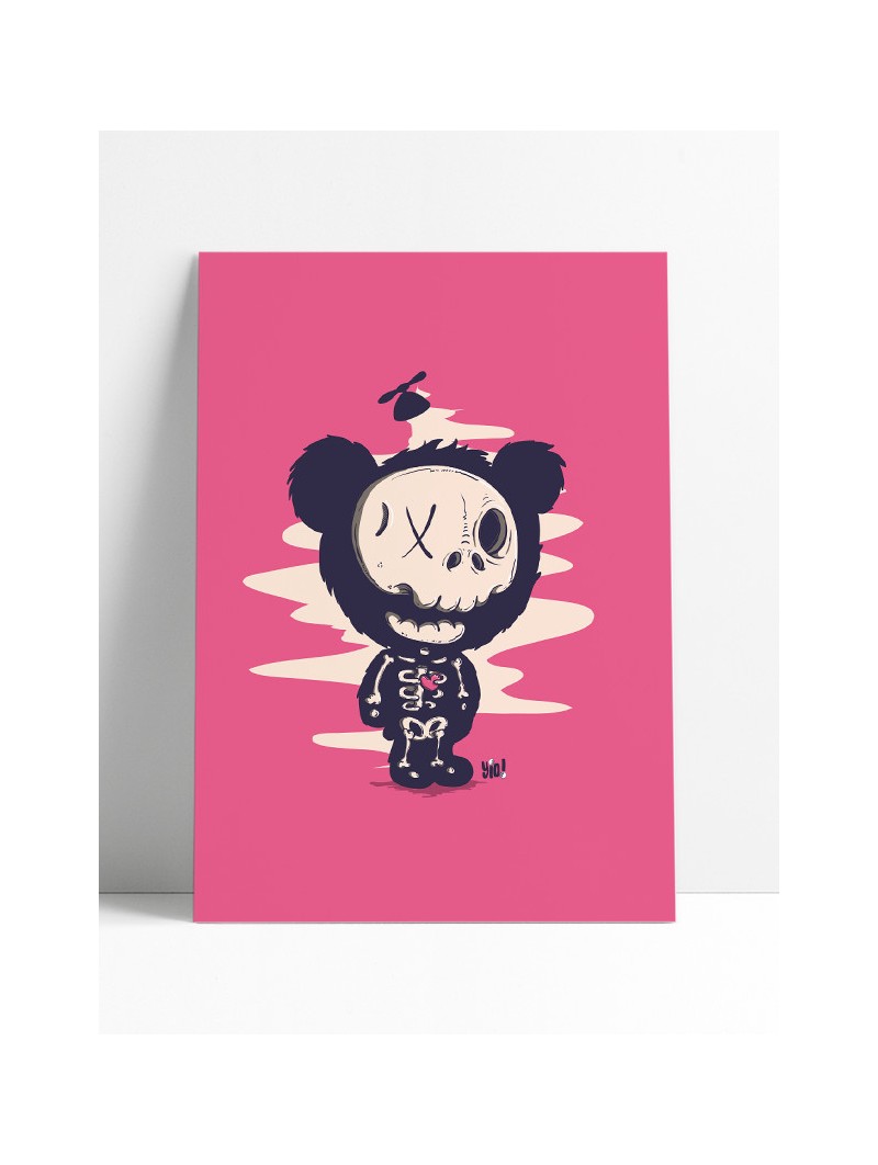 affiche ourson squelette - poster ourson xray - papier de créa - dessiné et imprimé en France