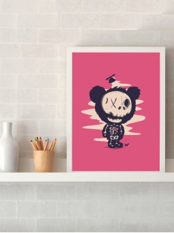 affiche ourson squelette - poster ourson xray - papier de créa - dessiné et imprimé en France