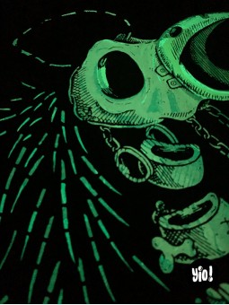 sérigraphie coq punk - tirage d'art coq guerrier - papier de créa - dessiné et sérigraphié en France