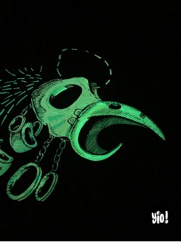 sérigraphie coq punk - tirage d'art coq guerrier - papier de créa - dessiné et sérigraphié en France