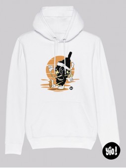 hoodie 100% Corse - blanc -  coton bio - dessiné et imprimé en France