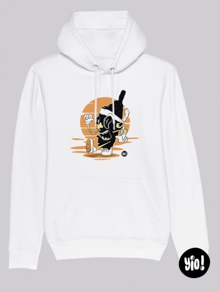 hoodie 100% Corse - blanc -  coton bio - dessiné et imprimé en France