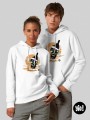 hoodie 100% Corse - blanc -  coton bio - dessiné et imprimé en France