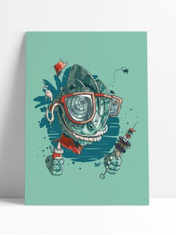 affiche caméléon - poster caméléon - papier de créa - dessiné et imprimé en France