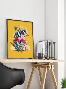 affiche pastèque - poster pastèque - papier de créa - dessiné et imprimé en France