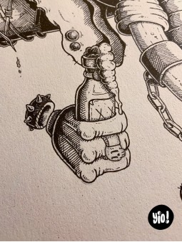 dessin original éléphant punk - dessin éléphant encre de Chine - original  éléphant papier de créa - dessiné en France