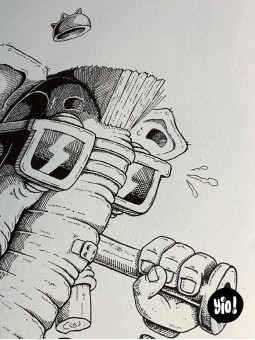 dessin original éléphant punk - dessin éléphant encre de Chine - original  éléphant papier de créa - dessiné en France