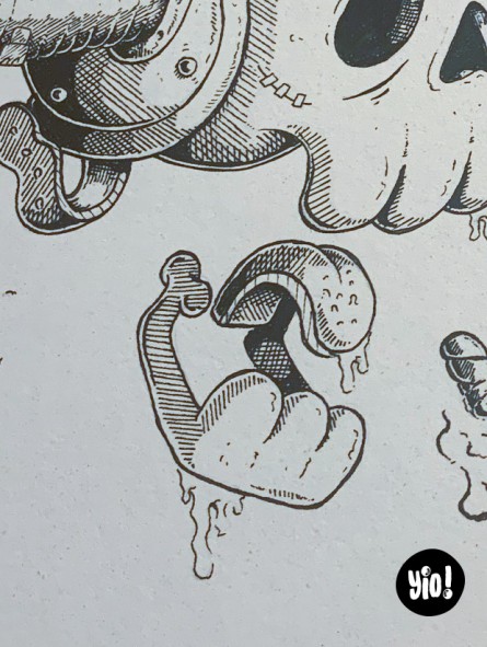 dessin original crâne biker - dessin crâne encre de Chine - original crâne papier de créa - dessiné en France