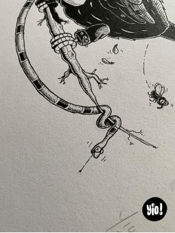 dessin original toucan - dessin toucan encre de Chine - original toucan papier de créa - dessiné en France