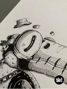 dessin original toucan - dessin toucan encre de Chine - original toucan papier de créa - dessiné en France