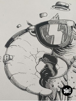 dessin original perroquet ara - dessin perroquet encre de Chine - original ara papier de créa - dessiné en France