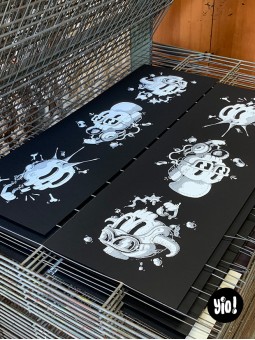 tirage d'art skulls - sérigraphie skulls - affiche sérigraphie - dessiné et sérigraphié en France