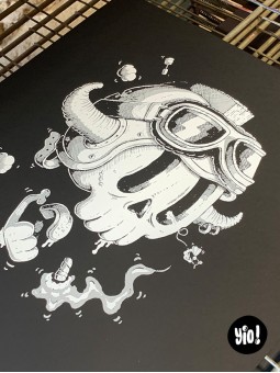 tirage d'art skulls - sérigraphie skulls - affiche sérigraphie - dessiné et sérigraphié en France