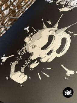 tirage d'art skulls - sérigraphie skulls - affiche sérigraphie - dessiné et sérigraphié en France