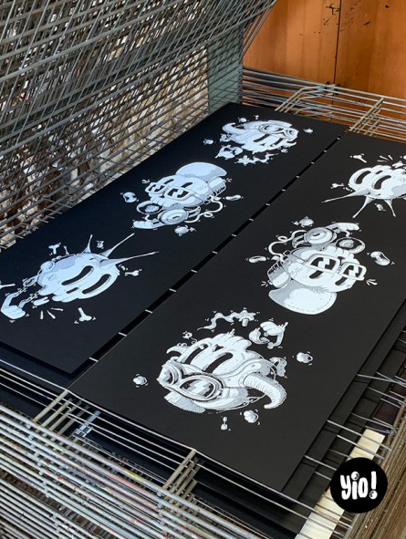 tirage d'art skulls - sérigraphie skulls - affiche sérigraphie - dessiné et sérigraphié en France