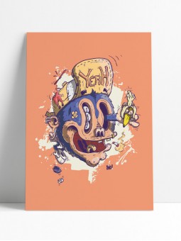 affiche singe - poster singe - papier de créa - dessiné et imprimé en France