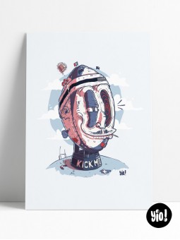 affiche ballon rugby - poster rugby - illustration sport - dessiné et imprimé en France