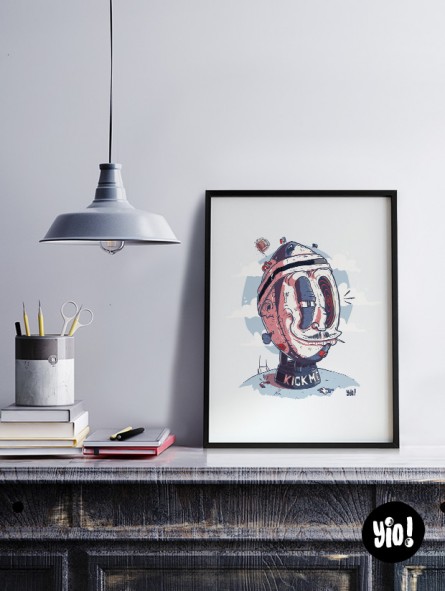 affiche ballon rugby - poster rugby - illustration sport - dessiné et imprimé en France