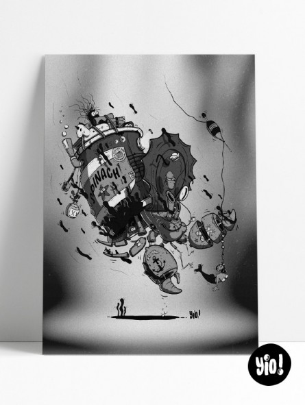 affiche popeye - poster spinach - illustration cartoon - dessiné et imprimé en France