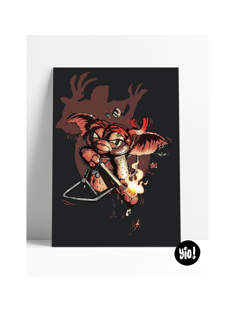 affiche gizmo rambo - poster gremlins - illustration retro - yio illustrations