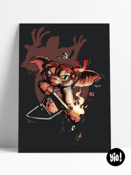 Affiche Gizmo Gremlins illustration originale rétro geek 30x40 cm Archives Yio