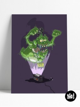 affiche ghostbusters - poster slimer - illustration retro - yio illustrations