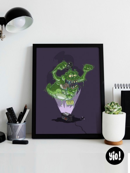 affiche ghostbusters - poster slimer - illustration retro - yio illustrations