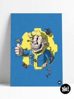 affiche fallout - poster vault boy - illustration gaming - yio illustrations