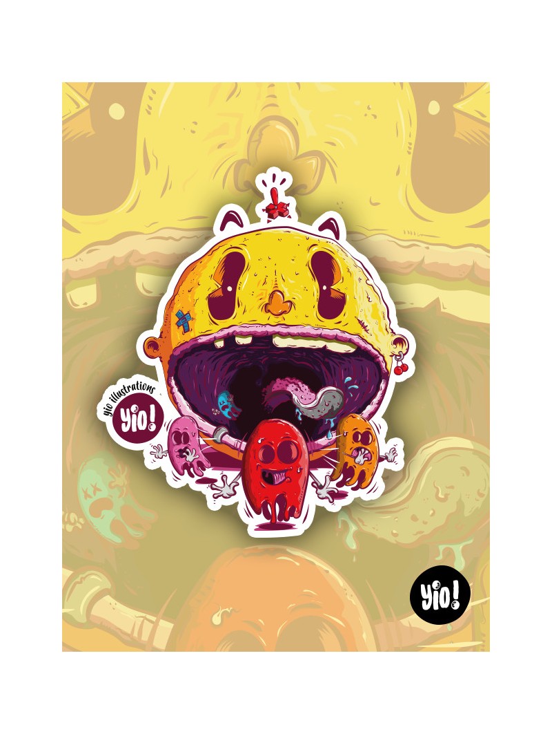 Sticker Pac-Man pour personnaliser vos objets avec une note de retrogaming
