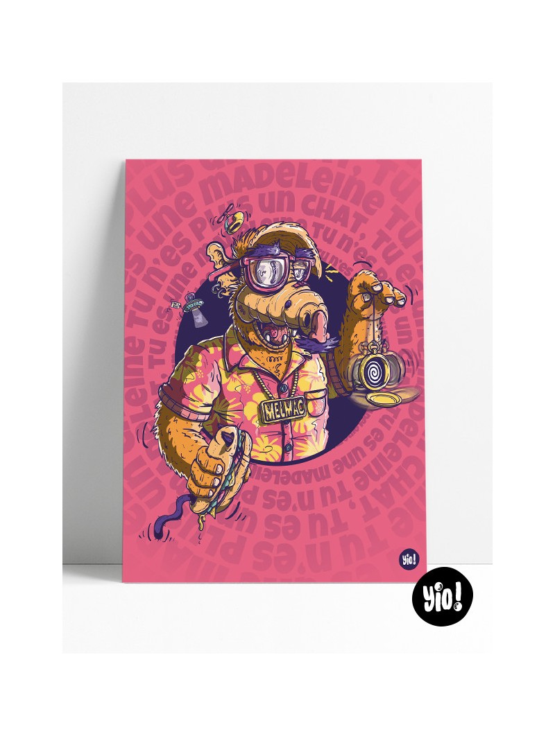 Poster humoristique ALF sans cadre – Illustration pop culture nostalgique