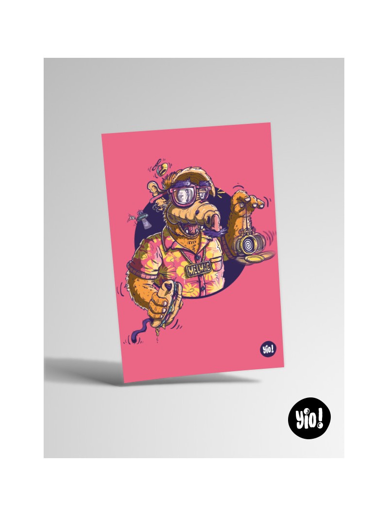 Carte ALF illustration originale pop culture rétro 10x15 cm Yio