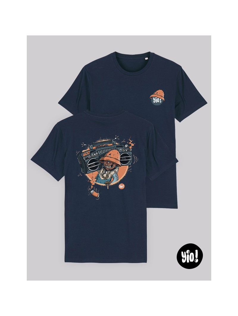 T-shirt Boombox unisexe en coton bio design rétro hip-hop années 80