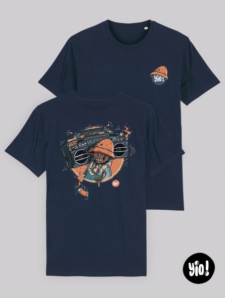 T-shirt Boombox unisexe en coton bio design rétro hip-hop années 80