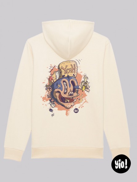 Hoodie Singe déjanté unisexe coton bio Sweat urbain pop culture par Yio