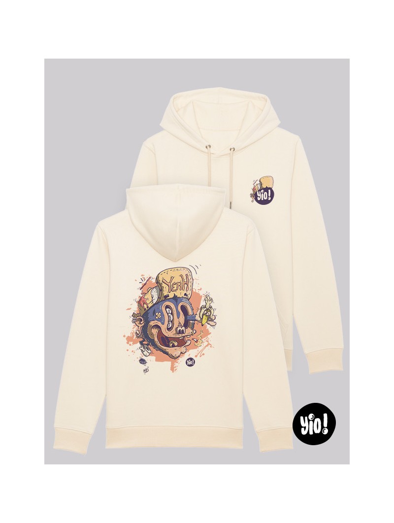 Hoodie Singe déjanté unisexe coton bio Sweat urbain pop culture par Yio