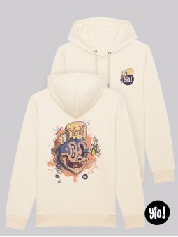 Hoodie Singe déjanté unisexe coton bio Sweat urbain pop culture par Yio