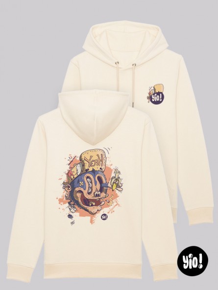 Hoodie Singe déjanté unisexe coton bio Sweat urbain pop culture par Yio