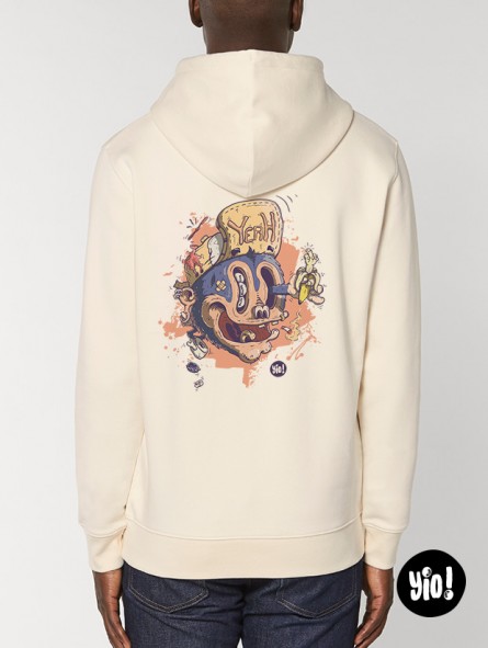 Hoodie Singe déjanté unisexe coton bio Sweat urbain pop culture par Yio