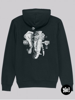 Hoodie Éléphant Punk unisexe coton bio - Sweat badass signé Yio