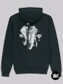 Hoodie Éléphant Punk unisexe coton bio - Sweat badass signé Yio