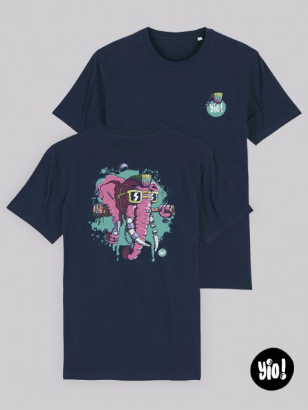 T-shirt Éléphant Punk unisexe coton bio - Illustration badass et décalée par Yio