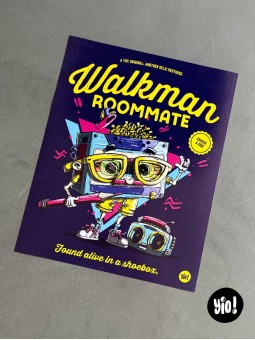 Affiche narrative cassette audio Walkman Roommate format 40x50 cm