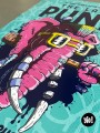 Focus sur les détails graphiques et l'expression de l'éléphant punk