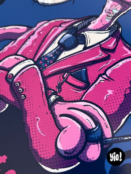 Détail personnage Panthère Rose smoking dandy illustration pop culture Yio