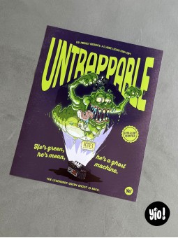 Affiche Slimer SOS Fantômes Ghostbusters illustration originale dessinée à la main 40x50 Yio