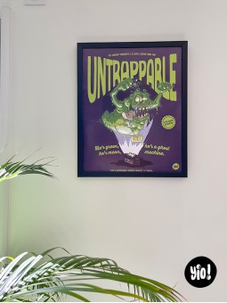 Affiche Slimer Ghostbusters encadrée au mur décoration salon cinéma fantastique années 80